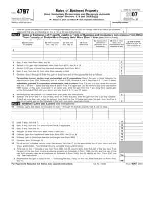 IRS Form 4797 Sales of Business Property