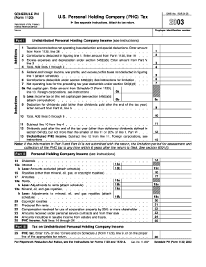 Form 1120 Schedule PH
