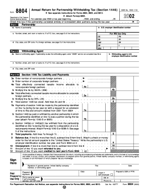 Form 8804 Annual Return for Partnership Withholding Tax