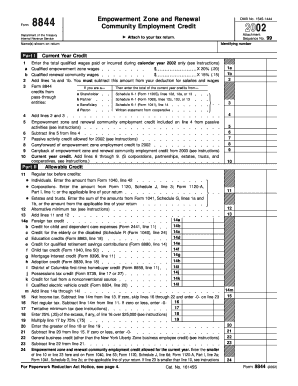 Form 8844 Empowerment Zone and Renewal Community Employment Credit
