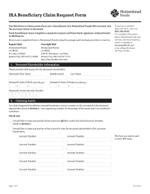 IRA Beneficiary Claim Request Form