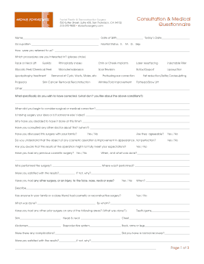 Facial Plastic Surgery Consultation Form