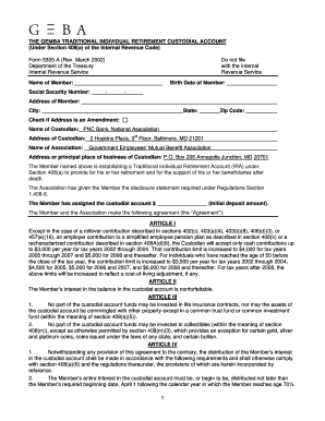 Traditional Individual Retirement Account Form 5305-A