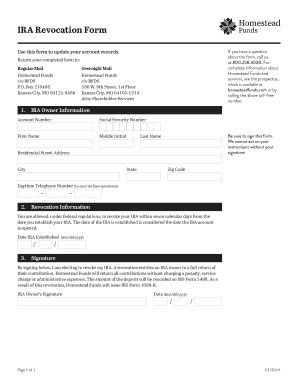 IRA Revocation Form