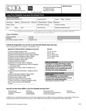 Long Term Disability Insurance Enrollment Form