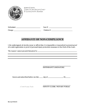 Affidavit of Non-Compliance