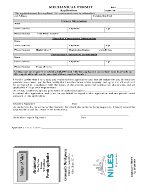 Mechanical Permit Application