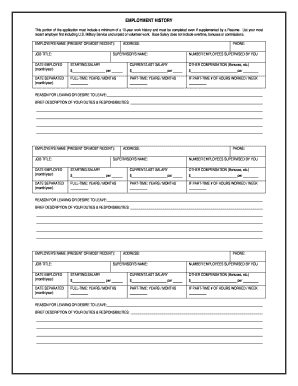 Employment History Form