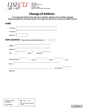 USECU Change of Address Form