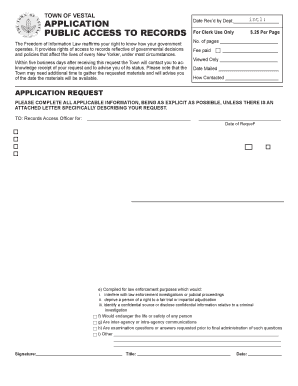 New York Public Access to Records Request Form