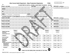 Allen County Health Department Mass Prophylaxis Registration