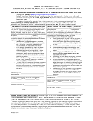 Texas Traffic Citation Deferred Disposition Request