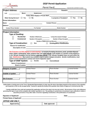 OSSF Permit Application