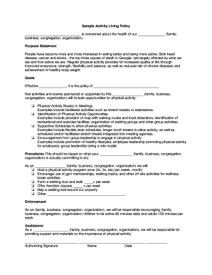 Activity Living Policy