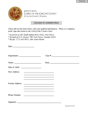 Change of Address Form