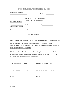 Attorney Fee Calculation Form
