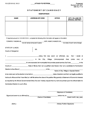 Illinois Statement of Candidacy