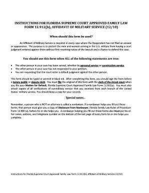 Affidavit of Military Service