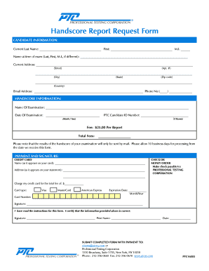 Handscore Report Request Form