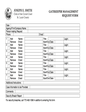 Gatekeeper Management Request Form