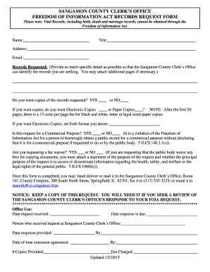 Sangamon County FOIA Records Request Form