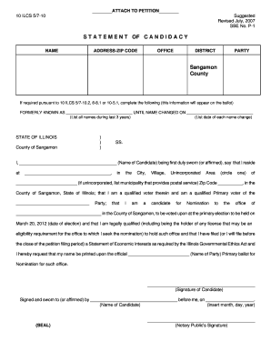 Illinois Statement of Candidacy