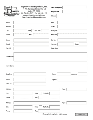 Legal Document Request Form