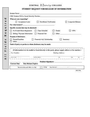 Student Request for Release of Information