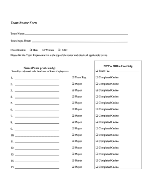 Team Roster Form