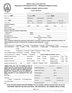 Prince William County Building Permit Application