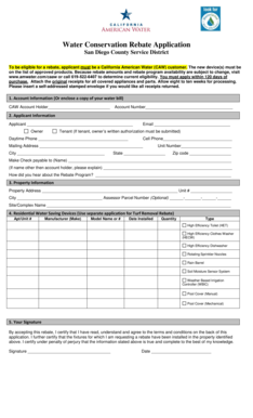 Water Conservation Rebate Application