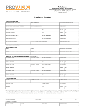 Credit Application Form