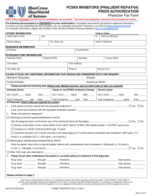 PCSK9 Inhibitors Prior Authorization Form