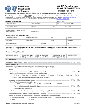 Xolair Prior Authorization Form