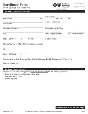 Dental Coverage Enrollment Form