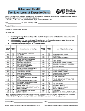 Blue Cross Blue Shield Kansas Provider Network Enrollment Form