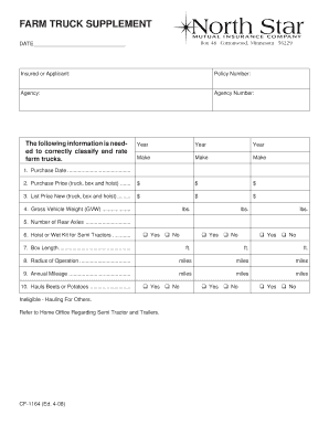 Farm Truck Supplement Form