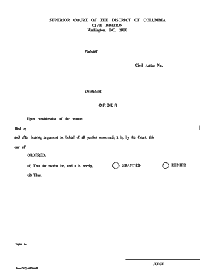 Civil Action Order