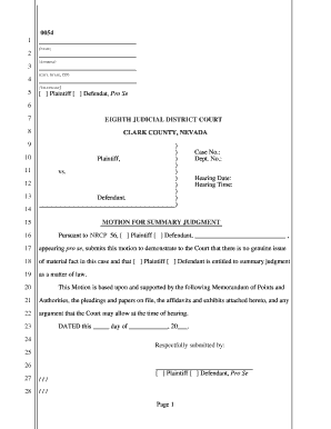 Motion for Summary Judgment