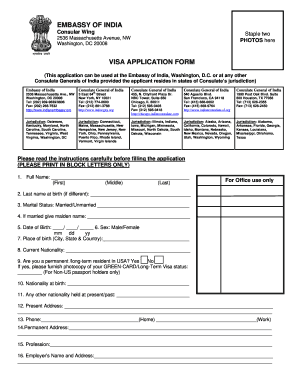 India Visa Application Form