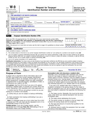 Form W-9 Request for Taxpayer Identification Number and Certification