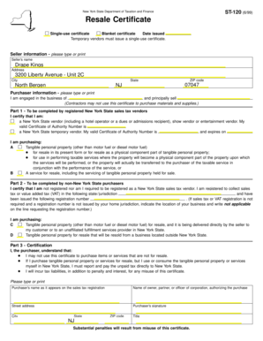 New York State Resale Certificate
