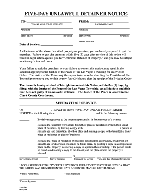 Five-Day Unlawful Detainer Notice