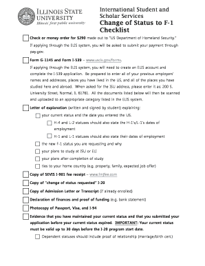 Change of Status - International Studies