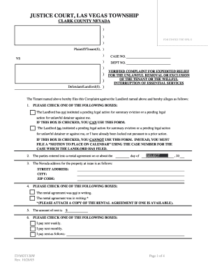Nevada Verified Complaint for Expedited Relief