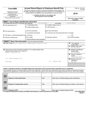 Form 5500 Annual Return/Report of Employee Benefit Plan