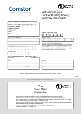 UK Direct Debit Instruction Form