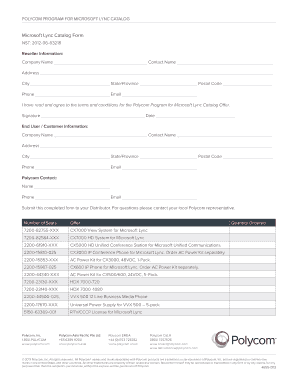 Polycom Microsoft Lync Catalog Promotion Form