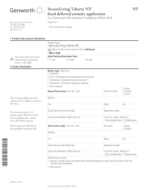 SecureLiving Liberty NY Fixed Deferred Annuity Application