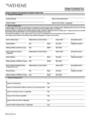 Change of Ownership Form